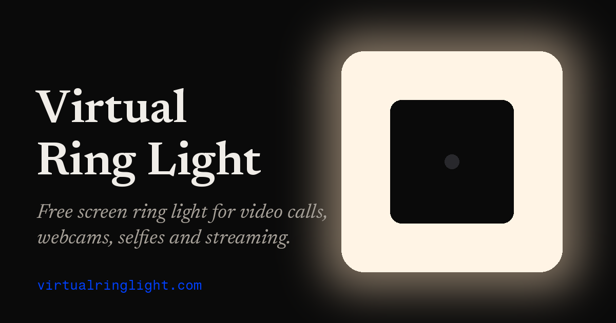 Free Screen Ring Light - Virtual Ring Light Online